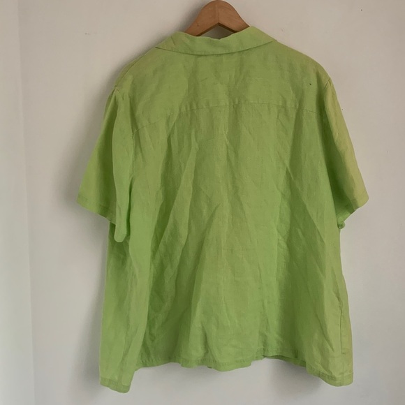 Laura Plus Linen Button Down Blouse - Picture 4 of 8